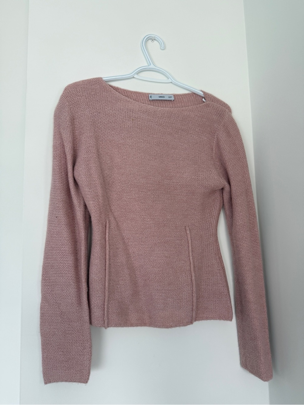 Mango Blush Pink Crewneck Knit Sweater